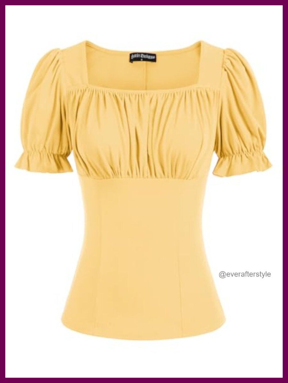 Puff Sleeve Peasant Blouse Square Neck Renaissance Renaissance Shirt